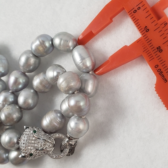 REAL - 11mm Gray Pearl Necklace - Picture 6 of 6